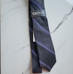 DKNY silk grey and purple men's tie